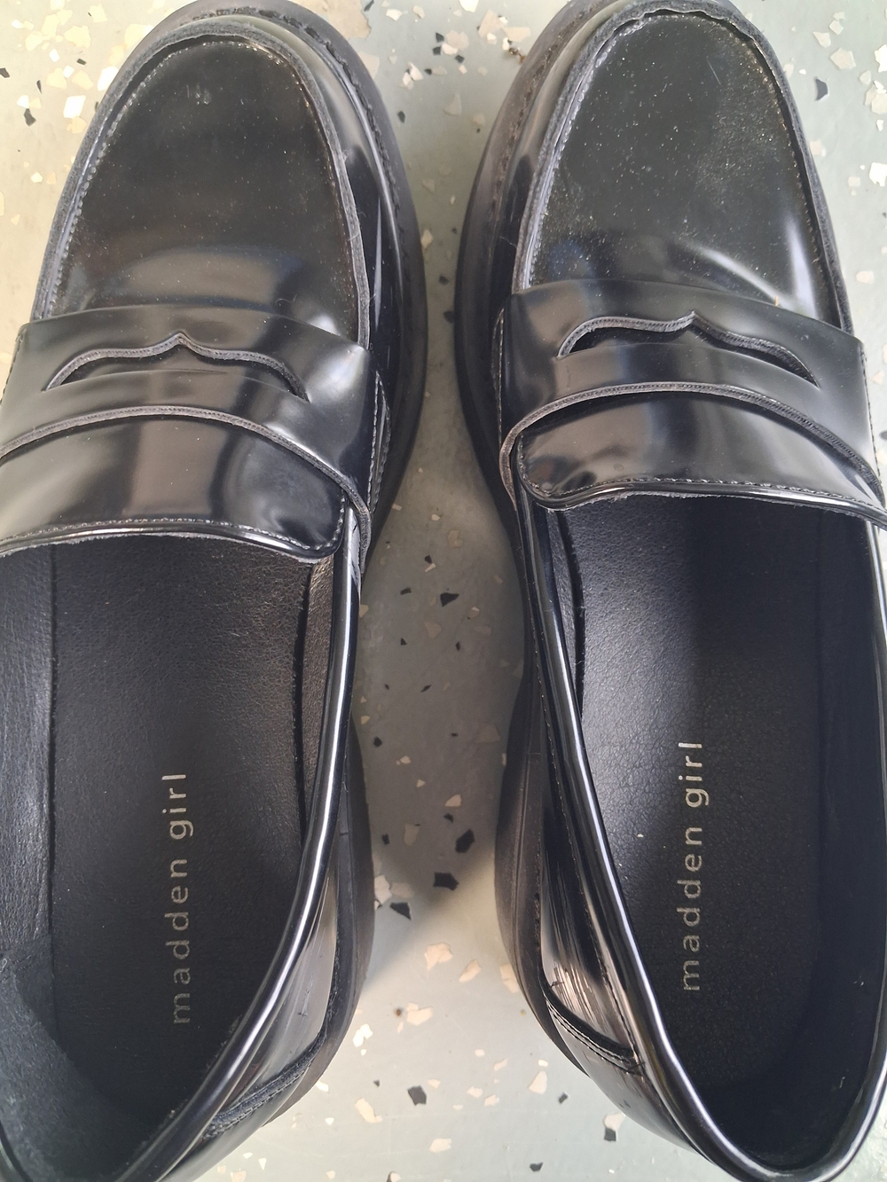Madden Girl Women's Black Patent Penny Loafers